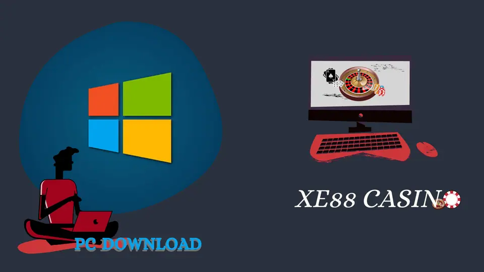 XE88 PC download banner with the Windows logo and a desktop computer