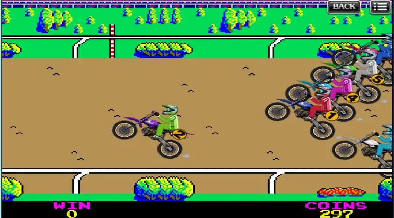 Riders spread out along the back straight during a Motorbike race