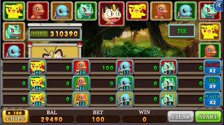A 100 bet on one cell with the START and CLEAR buttons ready